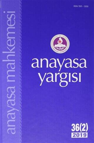 Anayasa Yargısı Dergisi 36 2 2019 - 1