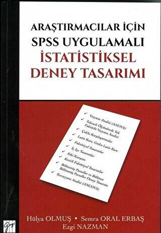 Araştırmacılar İçin SPSS Uygulamalı İstatistiksel Deney Tasarımı - 1