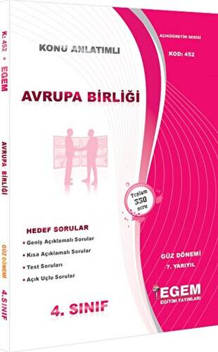 Avrupa Birliği Konu Anlatımlı Soru Bankası Güz Dönemi 7. Yarıyıl 452 - 1