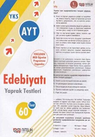 AYT Edebiyat 60 Yaprak Test - 1