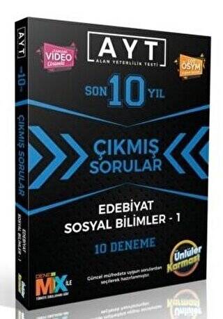 AYT Edebiyat Sosyal Bilimler-1 Son 10 Yıl Çıkmış Sorular 10 Deneme - 1