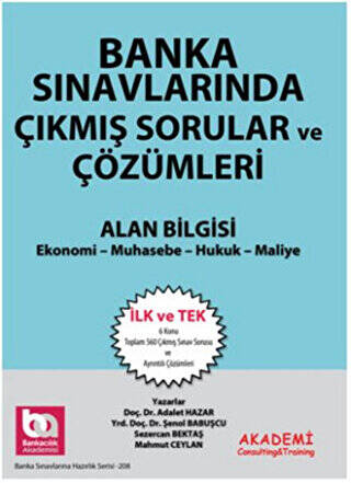 Banka Sınavlarında Çıkmış Sorular ve Çözümleri Alan Bilgisi - 1