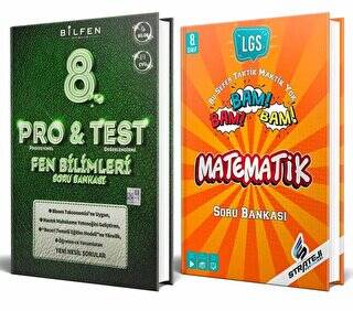 Bilfen 8.Sınıf Protest Fen Bilimleri Soru Bankası + 8. Sınıf Bam Bam Matematik Soru Bankası Strateji Yayınları 2`li set - 1