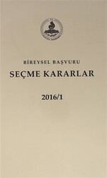 Bireysel Başvuru Seçme Kararlar 2016 2 Cilt - 1