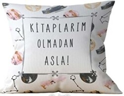 Bookstagram Yastık Kılıfı - Kitaplarım Olmadan Asla - 1