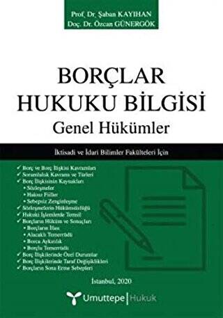 Borçlar Hukuku Bilgisi - Genel Hükümler - 1