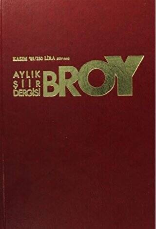 Broy Aylık Şiir Dergisi Kasım 85 - 1