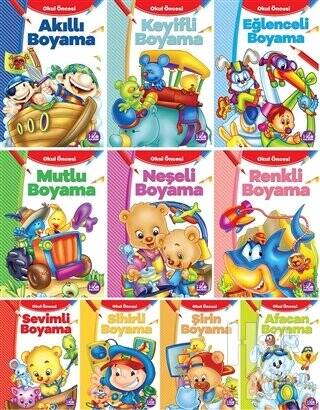 Çocuklar İçin Eğlenceli Boyama Kitabı Serisi - 10 Kitap Takım - 1