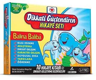 Dikkati Güçlendiren Hikaye Seti - Balina Baliba Kutulu Set 10 Kitap Takım - 1