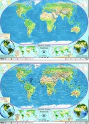 Dünya Fiziki Haritası Yazılabilir Silinebilir - 1