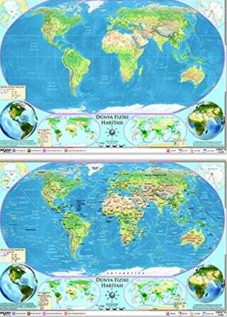 Dünya Fiziki Haritası Yazılabilir Silinebilir - 1