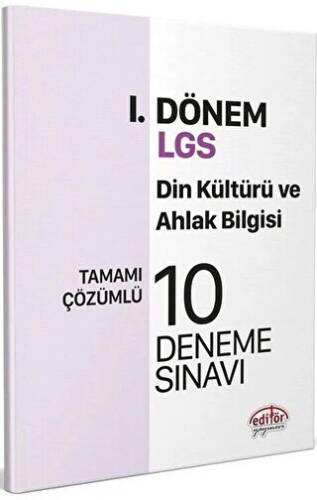 Editör Yayınları 8. Sınıf LGS Din Kültürü ve Ahlak Bilgisi 1. Dönem 10 Deneme - 1