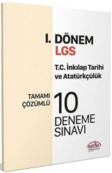 Editör Yayınları 8. Sınıf LGS TC İnkılap Tarihi ve Atatürkçülük 1. Dönem 10 Deneme - 1