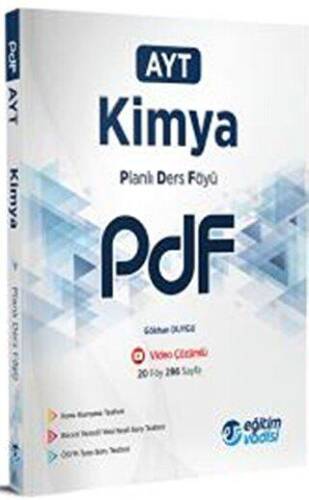 Eğitim Vadisi AYT Kimya Güncel PDF Planlı Ders Föyü - 1