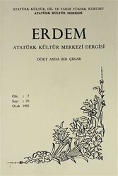 Erdem Atatürk Kültür Merkezi Dergisi Sayı: 20 Ocak 1991 Cilt 7 - 1