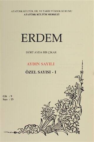 Erdem Atatürk Kültür Merkezi Dergisi Sayı: 25 Mayıs 1996 Özel Sayısı - 1 Cilt 9 - 1