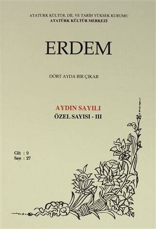 Erdem Atatürk Kültür Merkezi Dergisi sayı: 27 Ocak 1997 Özel Sayısı - 3 Cilt 9 - 1