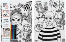 Funny Mat Pablo Picasso ve Frida Kahlo İkili Set - 6`lı Kalem Hediyeli - 1