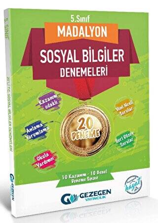 Gezegen Yayınları 5. Sınıf Sosyal Bilgiler Madalyon 20 Deneme - 1