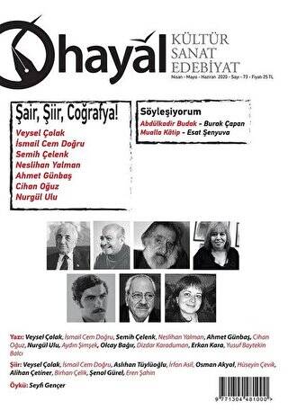 Hayal Kültür Sanat Edebiyat Dergisi Sayı: 73 Nisan-Mayıs-Haziran 2020 - 1