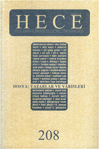 Hece Aylık Edebiyat Dergisi Sayı: 208 - 1