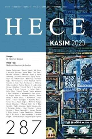 Hece Aylık Edebiyat Dergisi Sayı: 287 Kasım 2020 - 1