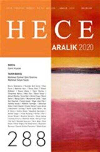 Hece Aylık Edebiyat Dergisi Sayı: 288 Aralık 2020 - 1