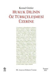 Hukuk Dilinin Öz Türkçeleşmesi Üzerine - 1