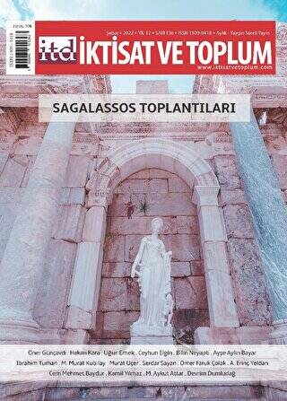 İktisat ve Toplum Dergisi 136. Sayı: Sagalassos Toplantıları - 1