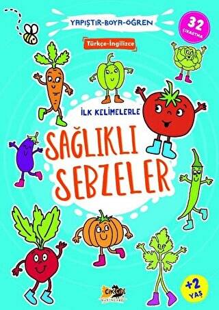 İlk Kelimelerle Sağlıklı Sebzeler - Yapıştır-Boya-Öğren - 1