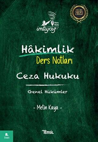 İmtiyaz Ceza Hukuku Genel Hükümler Hakimlik Ders Notları - 1