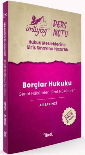 İmtiyaz HMGS Borçlar Hukuku Genel Hükümler - Özel Hükümler Ders Notları - 1