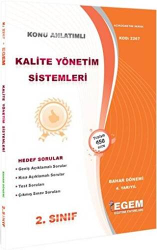 Kalite Yönetim Sistemleri Bahar Dönemi Konu Anlatımlı Soru Bankası - 1