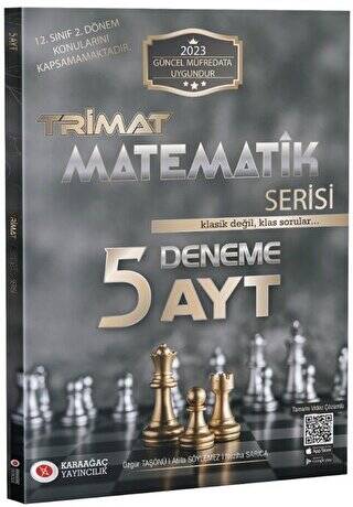 Karaağaç Yayınları 2023 AYT Matematik Trimat Serisi 5 Deneme - 1