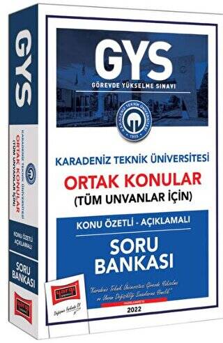 Karadeniz Teknik Üniversitesi GYS Konu Özetli Açıklamalı Soru Bankası - 1