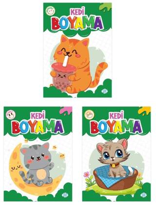 Kedi Boyama Seti 3 Kitap - 1