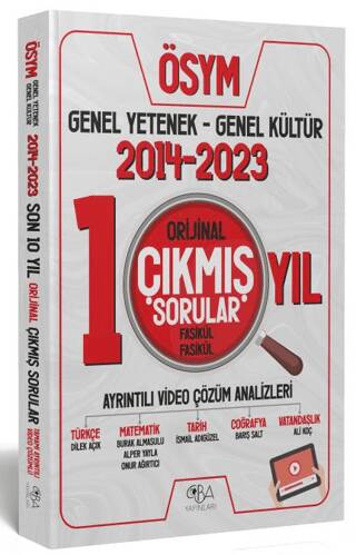 KPSS Genel Yetenek Genel Kültür Orijinal Son 10 Yıl Çıkmış Sorular 2014-2023 Video Çözümlü - 1