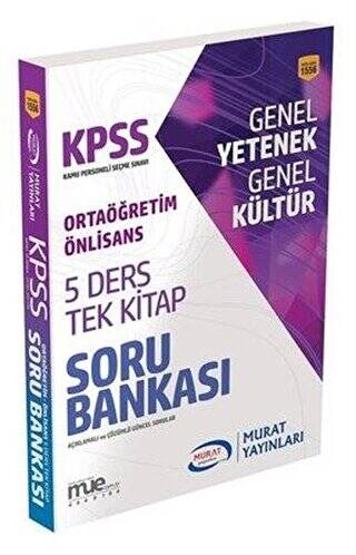 KPSS Ortaöğretim Ön Lisans 5 Ders Tek Kitap Soru Bankası 1556 - 1