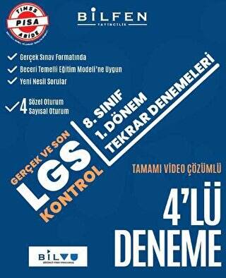 LGS 8. Sınıf 1. Dönem 4`lü Tekrar Denemeleri - 1