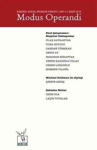 Modus Operandi İlişkisel Sosyal Bilimler Dergisi Sayı: 4 - Mart - 2016 - 1