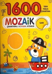 Mozaik Çıkartmalı Boyama Kitabı Sarı 1600`den Fazla Çıkartma - 1