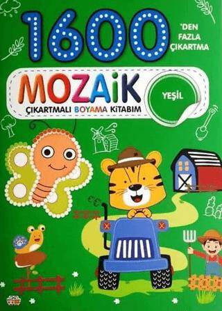 Mozaik Çıkartmalı Boyama Kitabı Yeşil 1600`den Fazla Çıkartma - 1