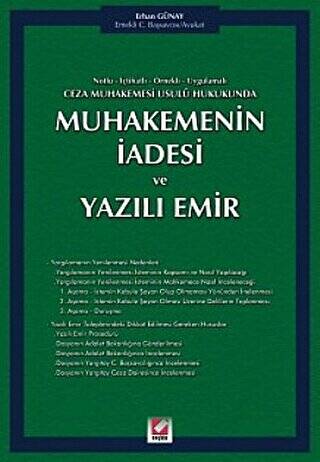 Muhakemenin İadesi ve Yazılı Emir - 1