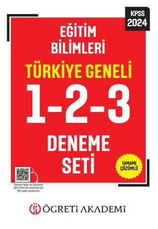 Öğreti Akademi 2024 KPSS Eğitim Bilimleri Tamamı Çözümlü Türkiye Geneli 1-2-3 3`lü Deneme Seti - 1