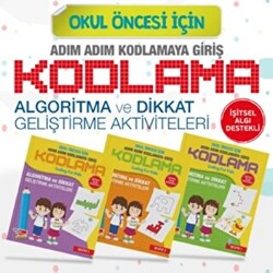 Okul Öncesi Adım Adım Kodlamaya Giriş 3 Kitap+Yazı Tahtası - 1