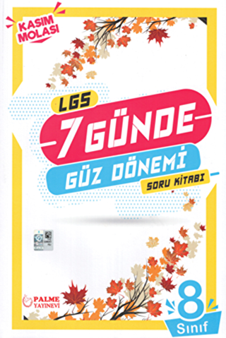 Palme 8. Sınıf LGS 7 Günde Güz Dönemi Soru Kitabı Kasım Molası - 1