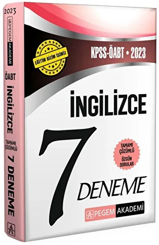 Pegem 2023 ÖABT İngilizce Öğretmenliği 7 Deneme Çözümlü Pegem Akademi Yayınları - 1