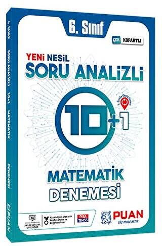 Puan Yayınları 6. Sınıf Matematik Soru Analizli 10+1 Deneme - 1