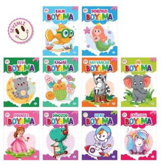 Sevimli Boyama Seti 10 Kitap - 1