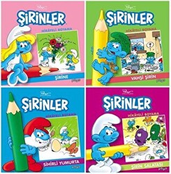 Şirinler Hikayeli Boyama Seti 4 Kitap Takım - 1